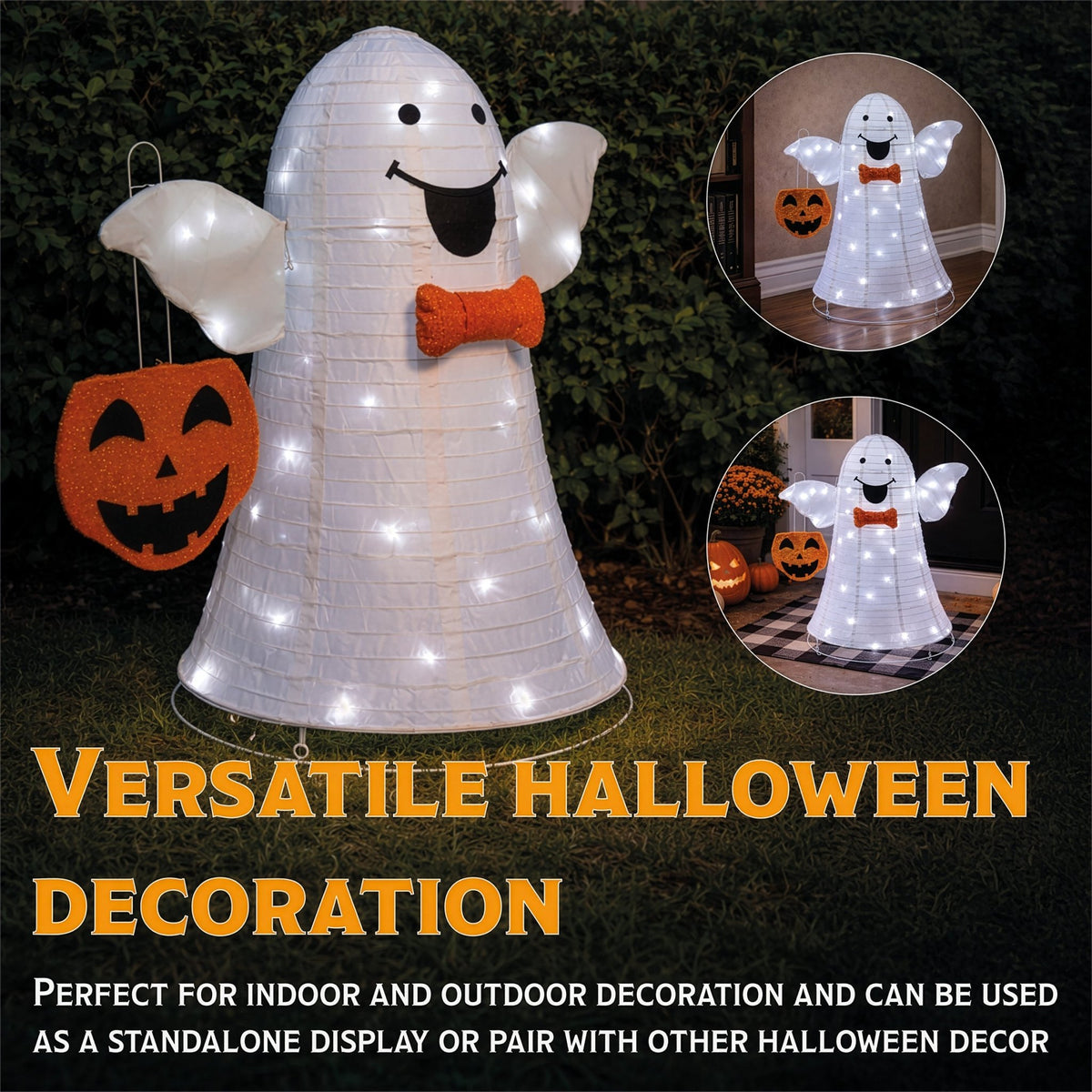 Fxlab Foldable Flying Ghost Indoor/Outdoor Halloween Decoration 80 White LED_Halloween
