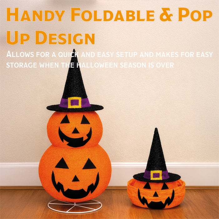 Fxlab Foldable Pumpkins 45 LED Battery Decoration - feature detail 4