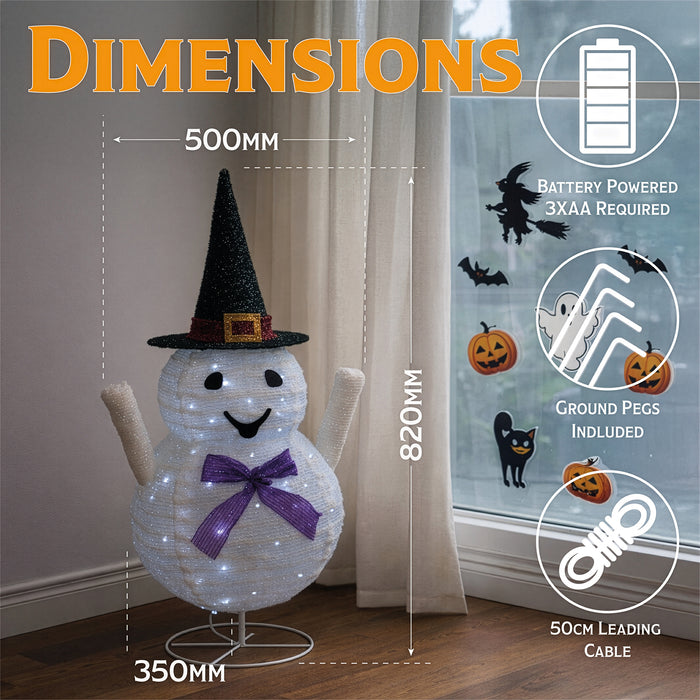 Fxlab Foldable Surprised Ghost 40 LED Battery Decoration - dimensions and measurements