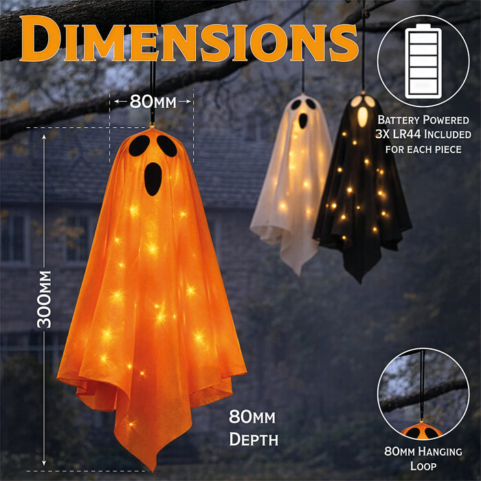 Fxlab Set of 3 Warm White LED Ghost Lights - dimensions and measurements