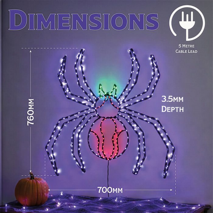 Fxlab Metal Silhouette Spooky Spider 399 Micro LED - dimensions and measurements