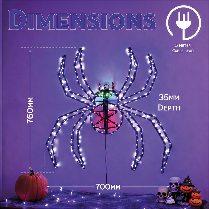 Fxlab Metal Halloween Spider 274 Micro LED - dimensions and measurements