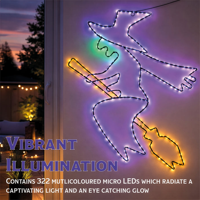 Fxlab Metal Silhouette Halloween Witch 322 Micro LED - feature detail 3