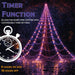Fxlab Orange and Purple LED Spider Web Lights Outdoor with Hooks, Stakes, and Timer_Halloween