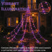 Fxlab Orange and Purple LED Spider Web Lights Outdoor with Hooks, Stakes, and Timer_Halloween