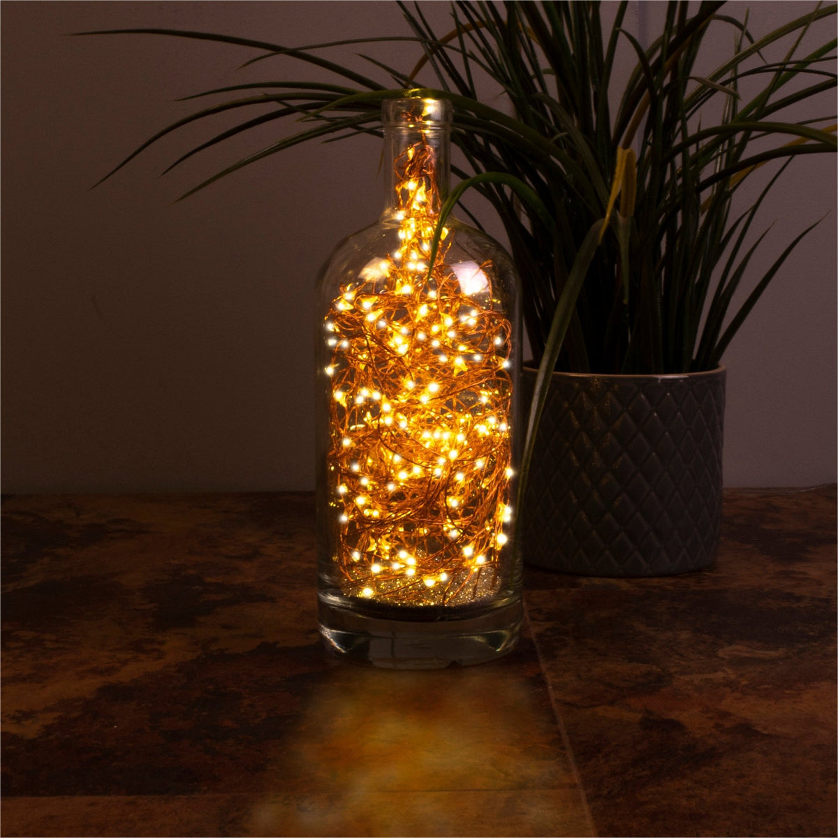 St Helens Home and Garden Battery Copper Wire Warm White LED String Light with Programme Controller_String Lights
