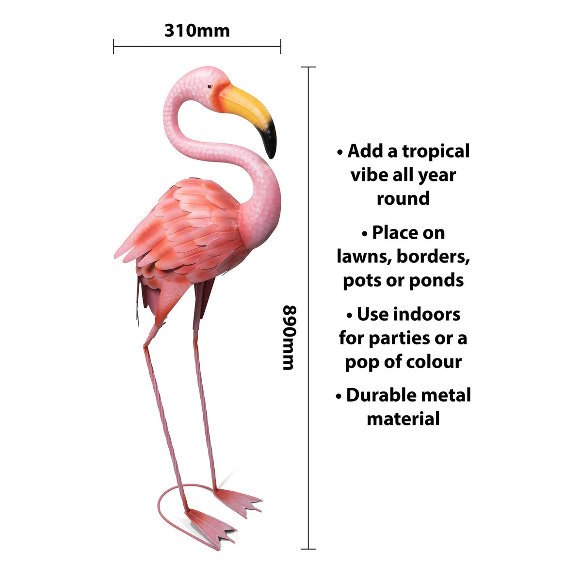 Large Metal Flamingo Garden Ornament_Garden Ornaments