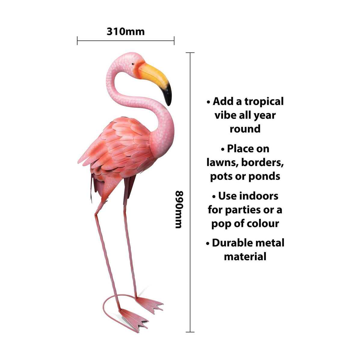 Large Metal Flamingo Garden Ornament_Garden Ornaments