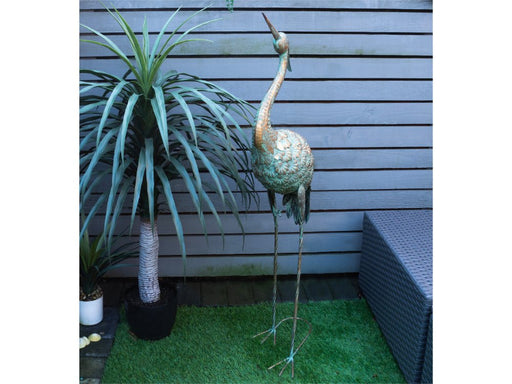 St Helens Home and Garden Metal Heron Garden Ornament 104cm Height_Garden Ornaments