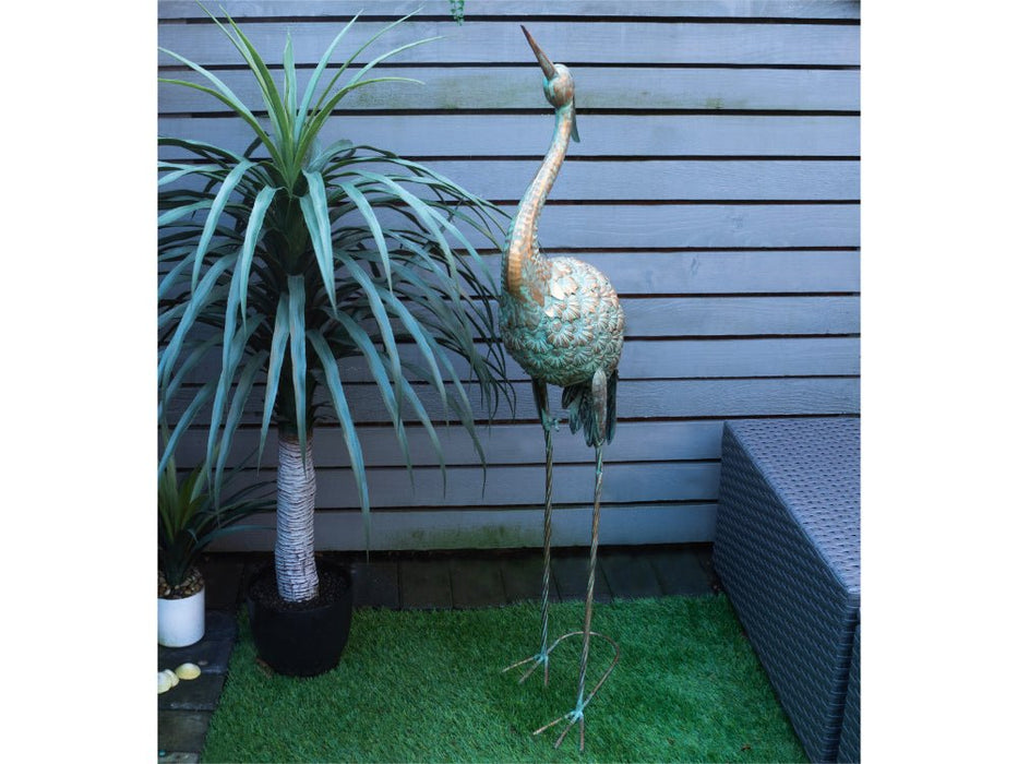 St Helens Home and Garden Metal Heron Garden Ornament 104cm Height_Garden Ornaments