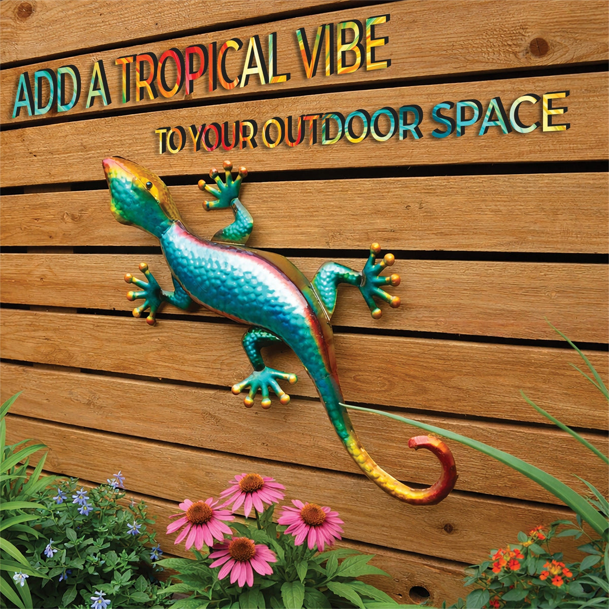 Metal Gecko Garden Wall Ornament_Garden Ornaments
