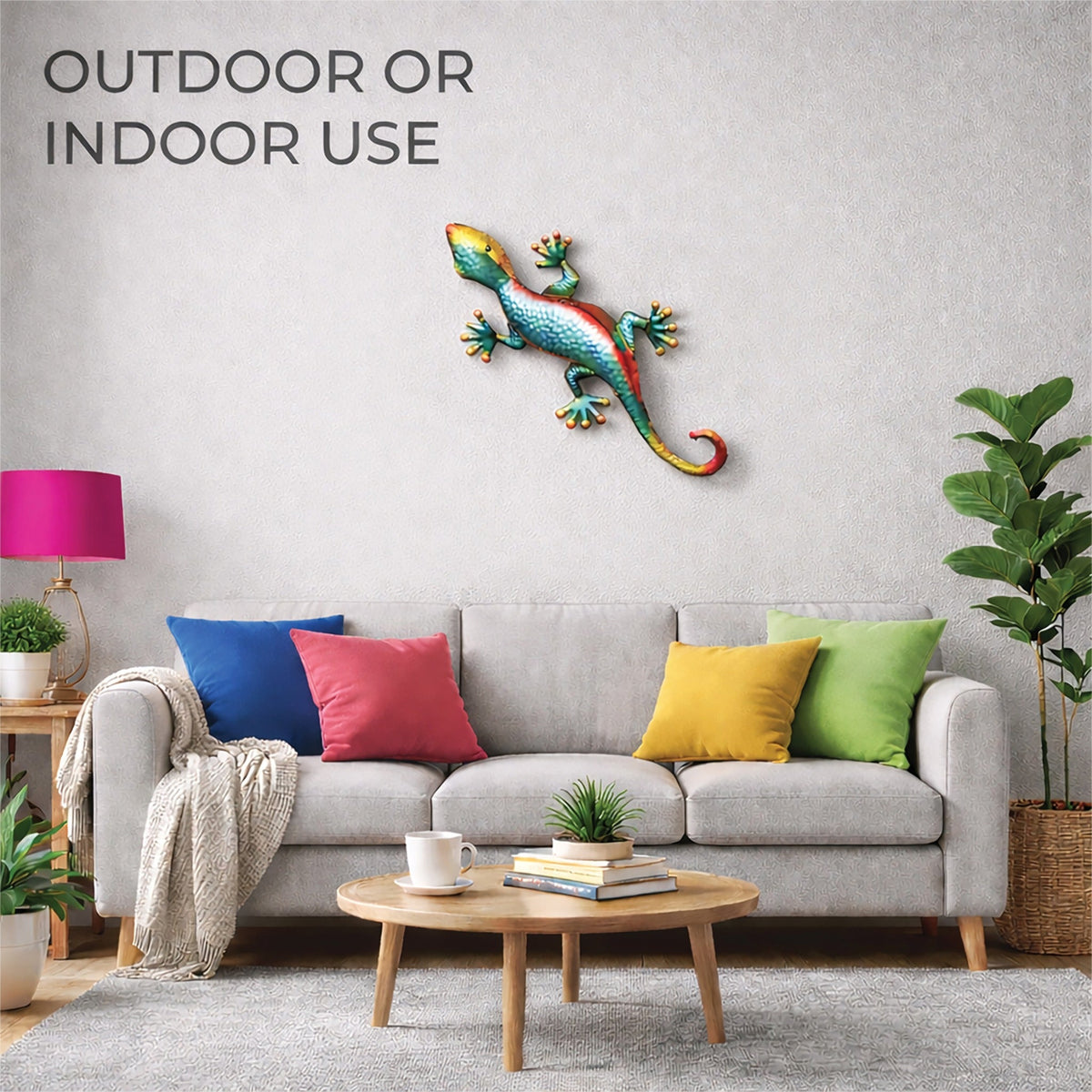 Metal Gecko Garden Wall Ornament_Garden Ornaments