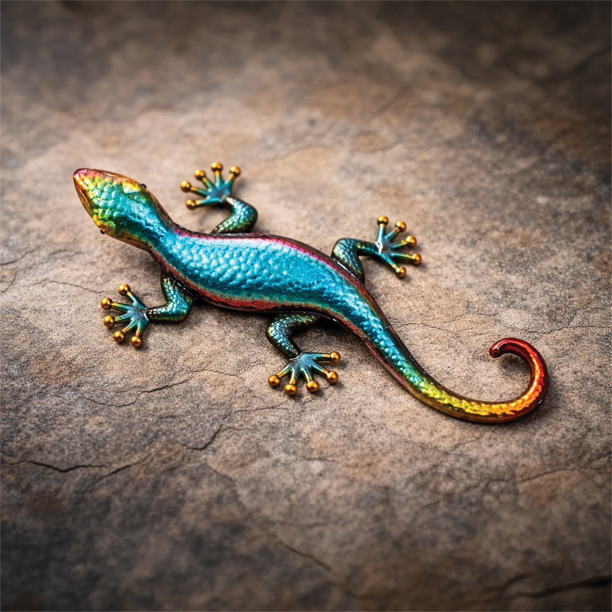 Metal Gecko Garden Wall Ornament_Garden Ornaments