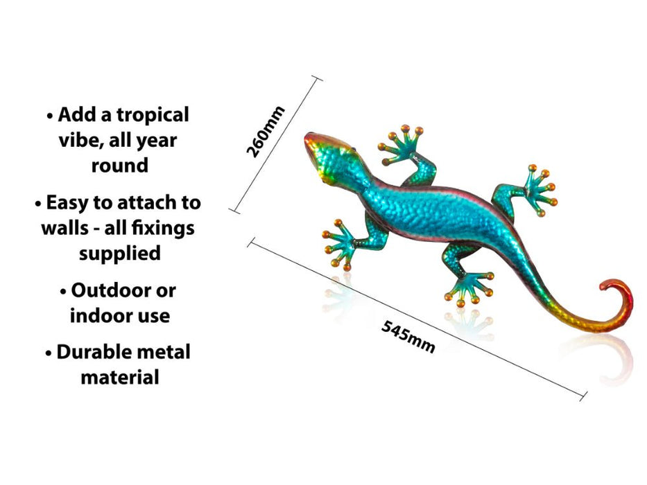 Metal Gecko Garden Wall Ornament_Garden Ornaments