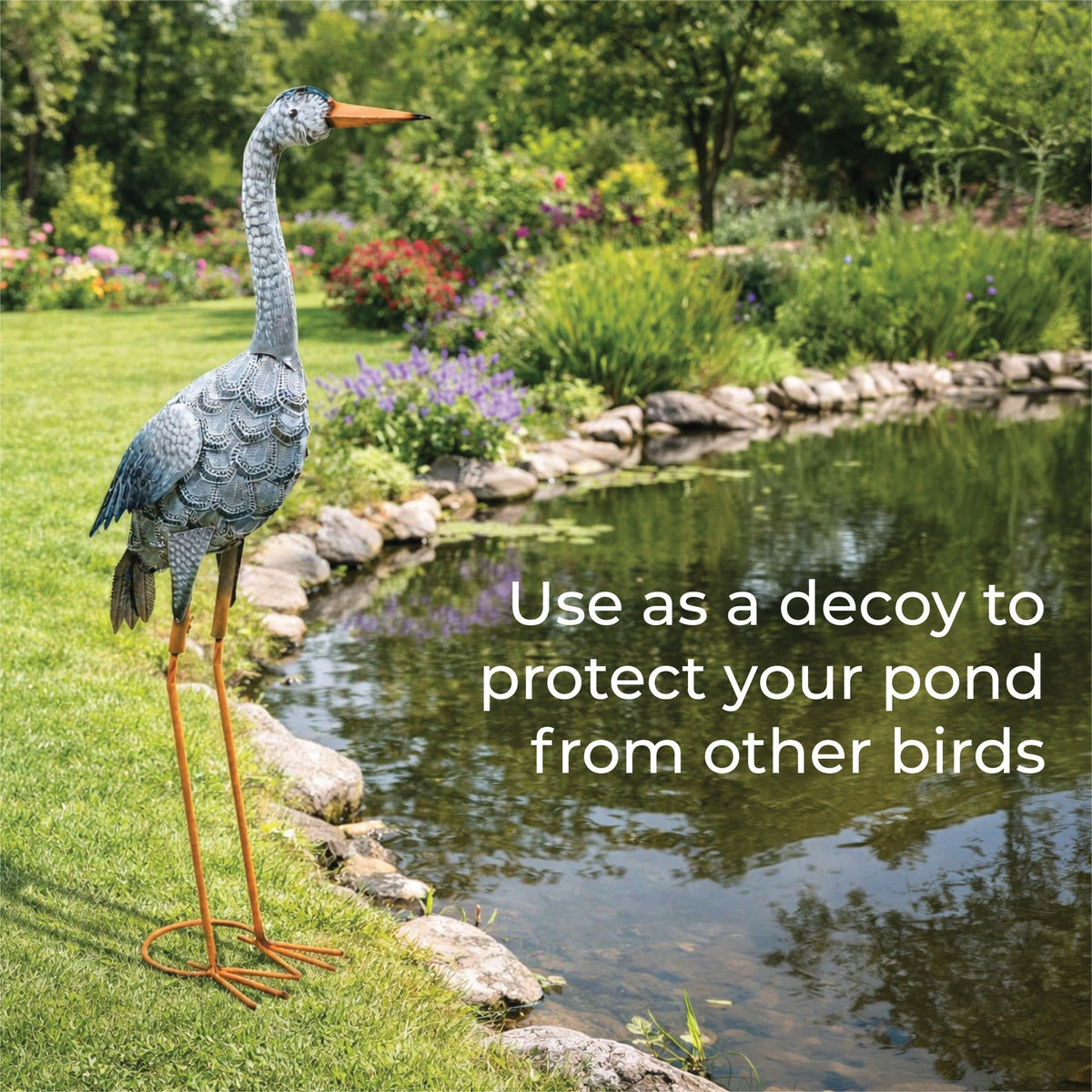 Metal Heron Garden Ornament_Garden Ornaments