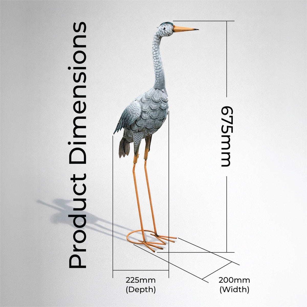 Metal Heron Garden Ornament_Garden Ornaments