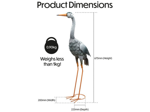 St Helens Home and Garden Metal Heron Garden Ornament 89cm Height_Garden Ornaments