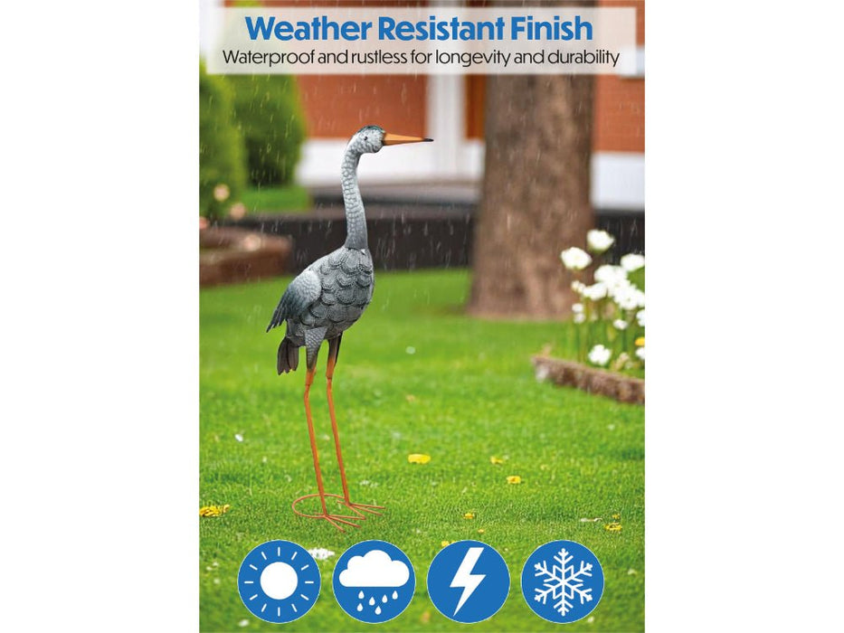 St Helens Home and Garden Metal Heron Garden Ornament 89cm Height_Garden Ornaments
