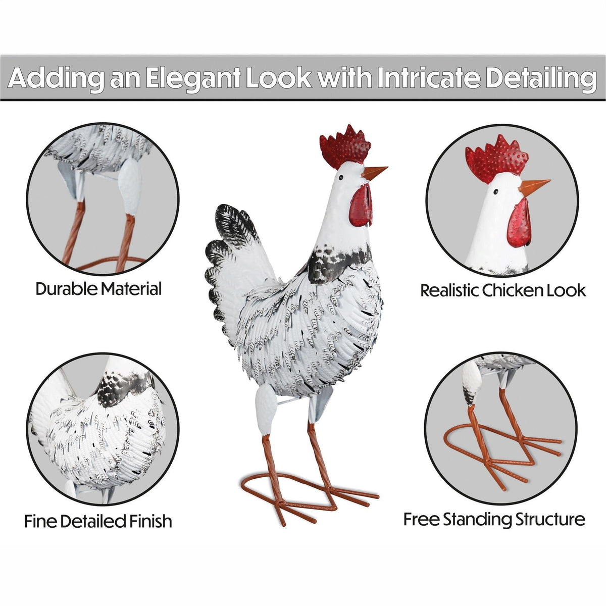 Metal Chicken Garden Ornament_Garden Ornaments