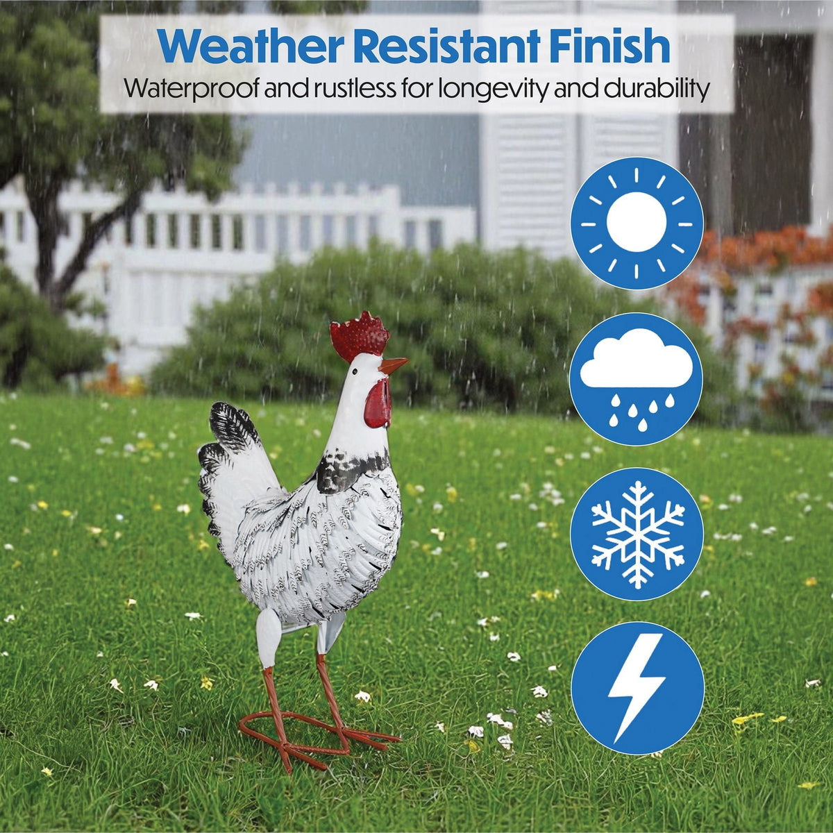 Metal Chicken Garden Ornament_Garden Ornaments