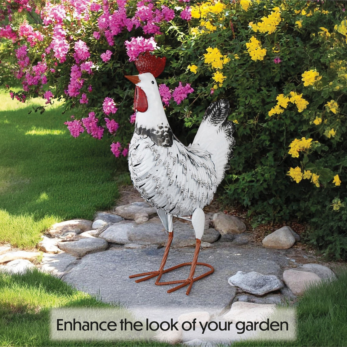 Metal Chicken Garden Ornament_Garden Ornaments