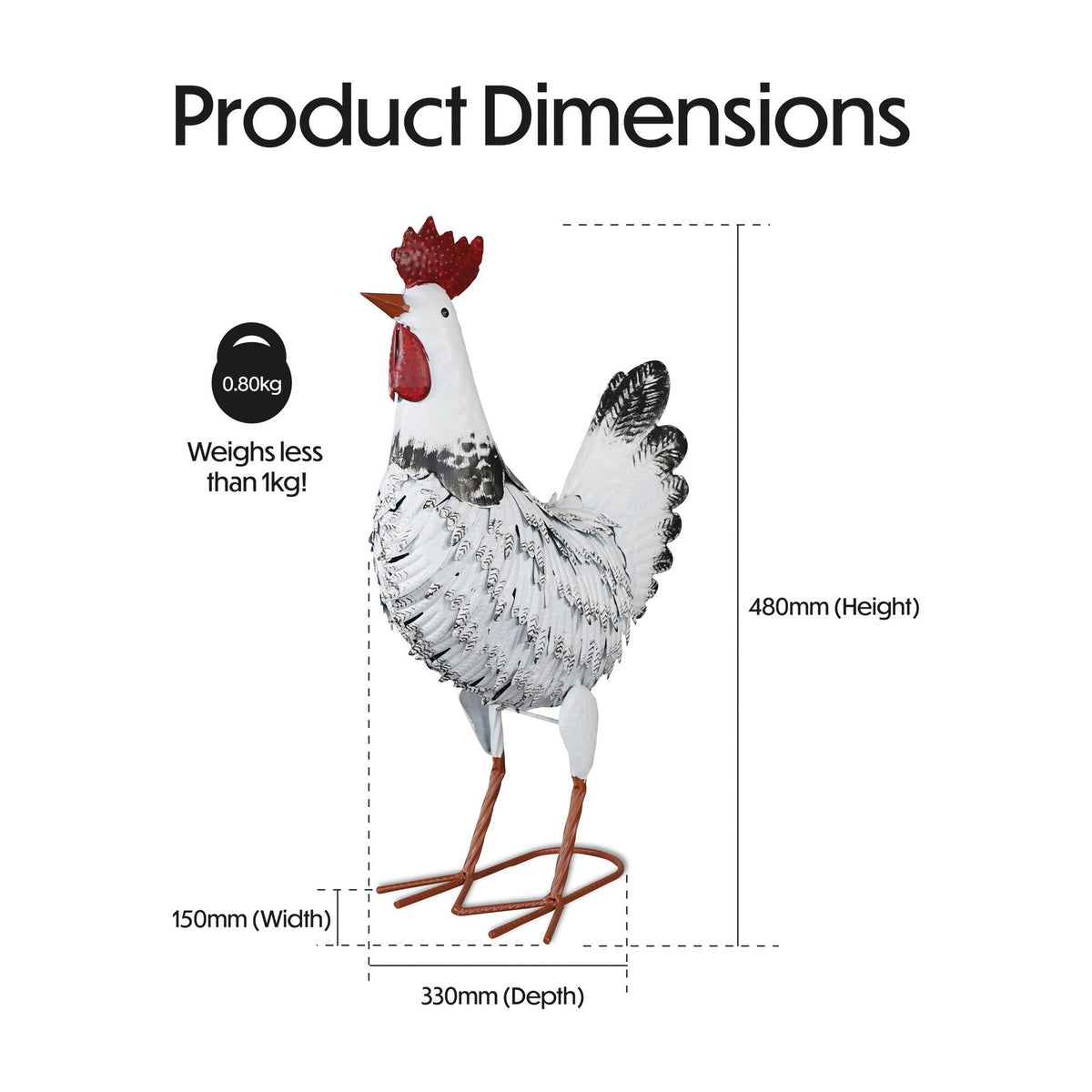 Metal Chicken Garden Ornament_Garden Ornaments