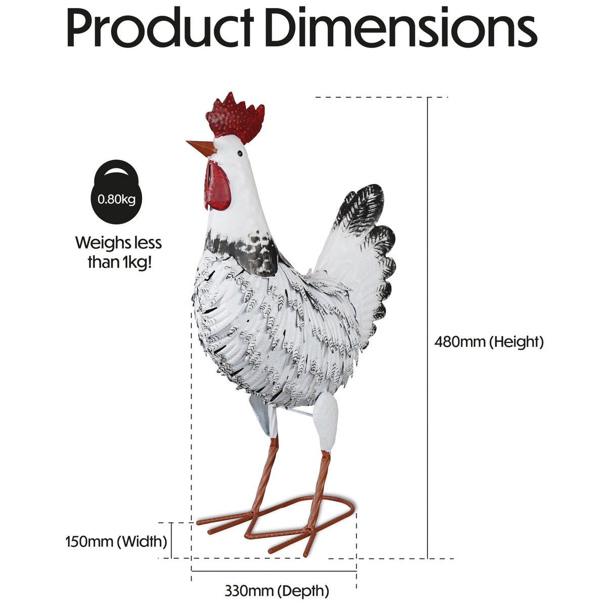 Metal Chicken Garden Ornament_Garden Ornaments