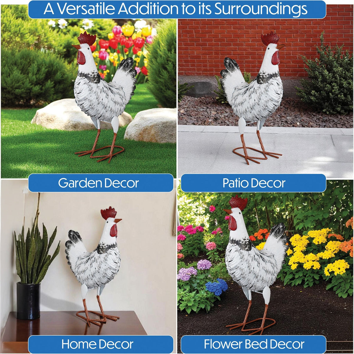 Metal Chicken Garden Ornament_Garden Ornaments