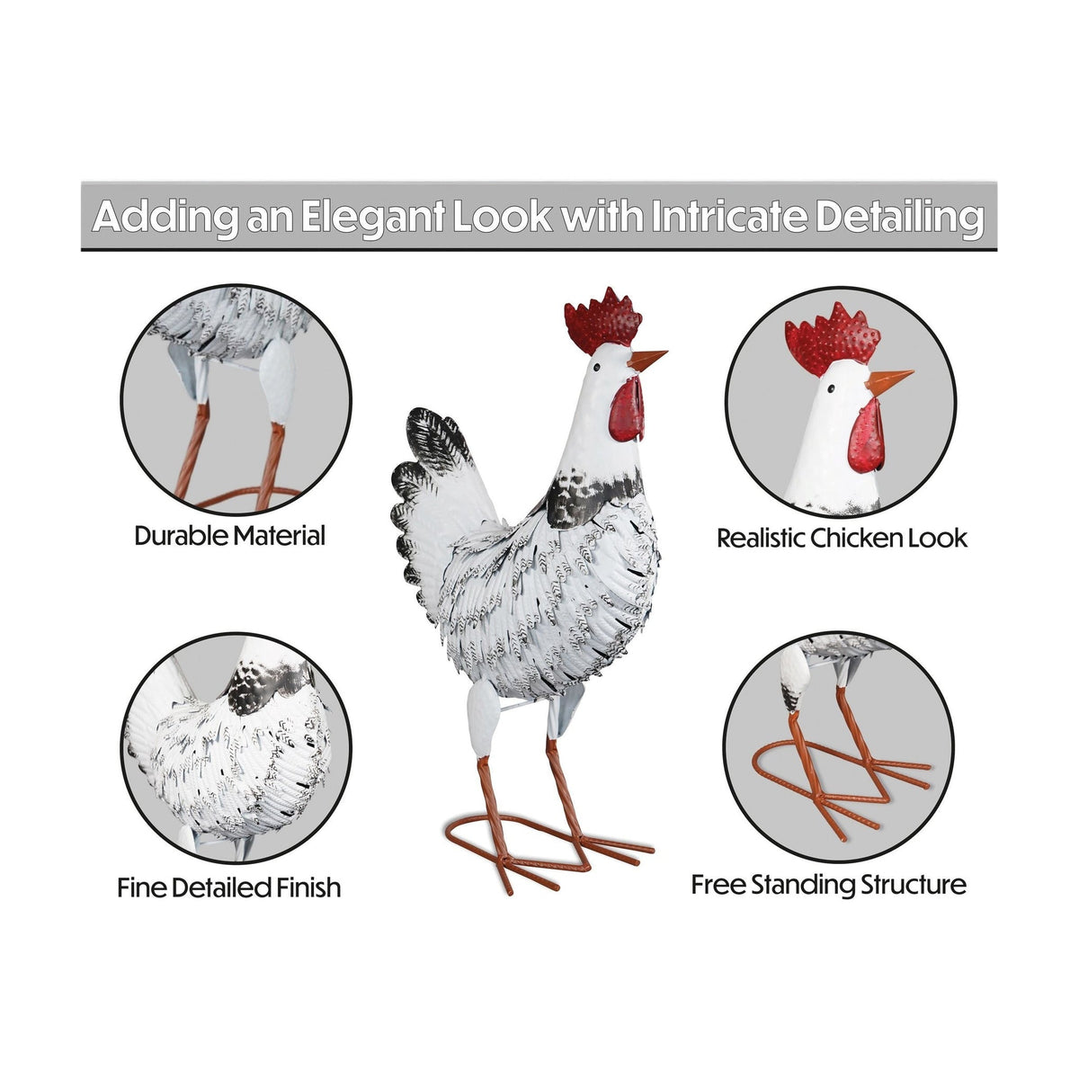 Metal Chicken Garden Ornament_Garden Ornaments