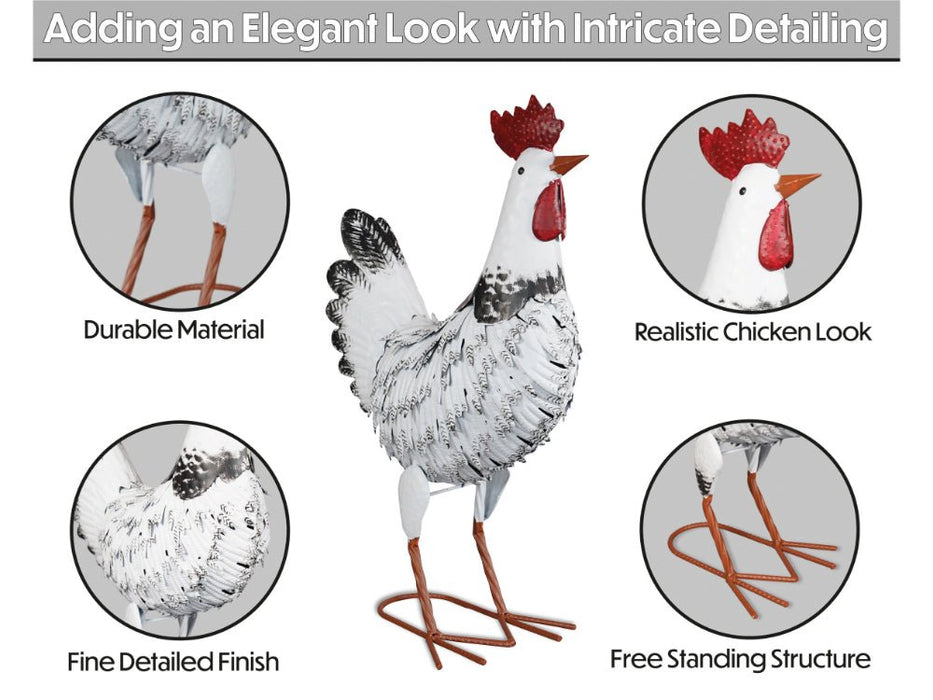 St Helens Home and Garden Metal Chicken Garden Ornament 48cm Height_Garden Ornaments