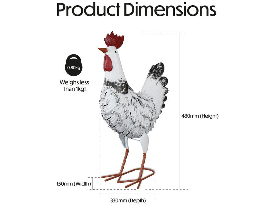 St Helens Home and Garden Metal Chicken Garden Ornament 48cm Height_Garden Ornaments
