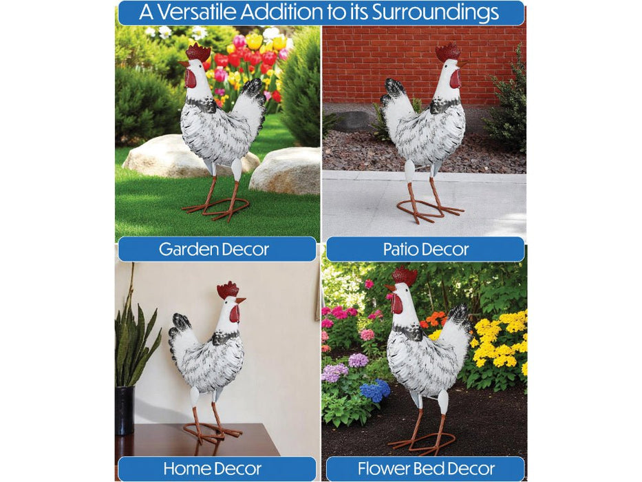 St Helens Home and Garden Metal Chicken Garden Ornament 48cm Height_Garden Ornaments