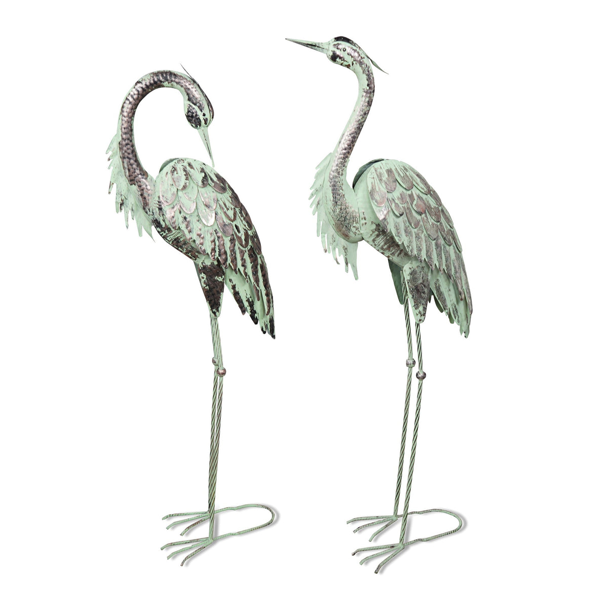 Pair of Metal Heron Garden Ornaments_Garden Ornaments
