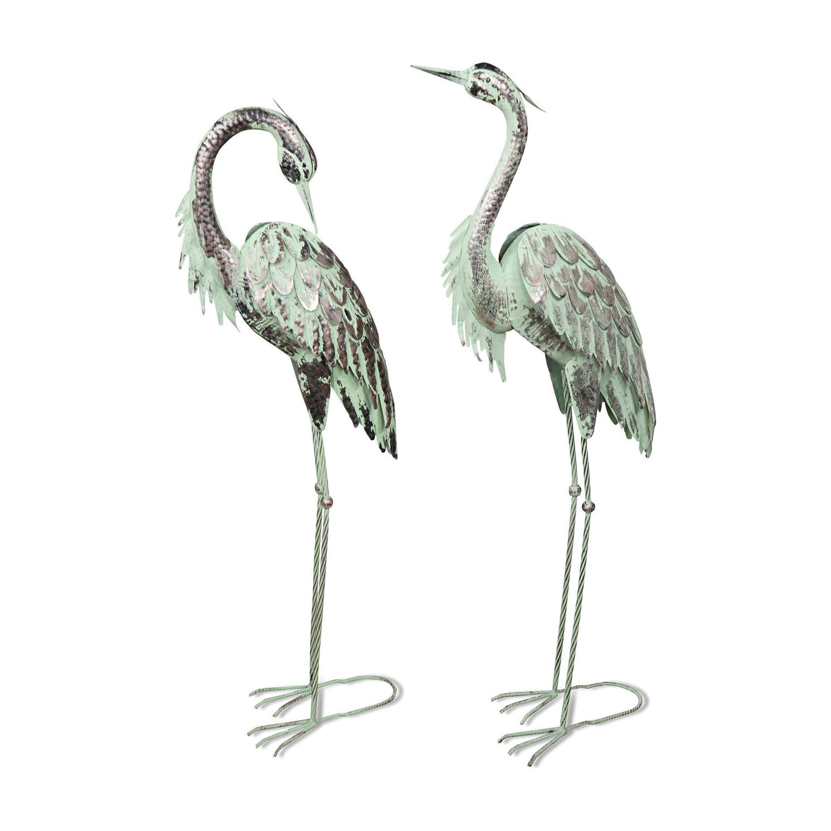 Pair of Metal Heron Garden Ornaments_Garden Ornaments
