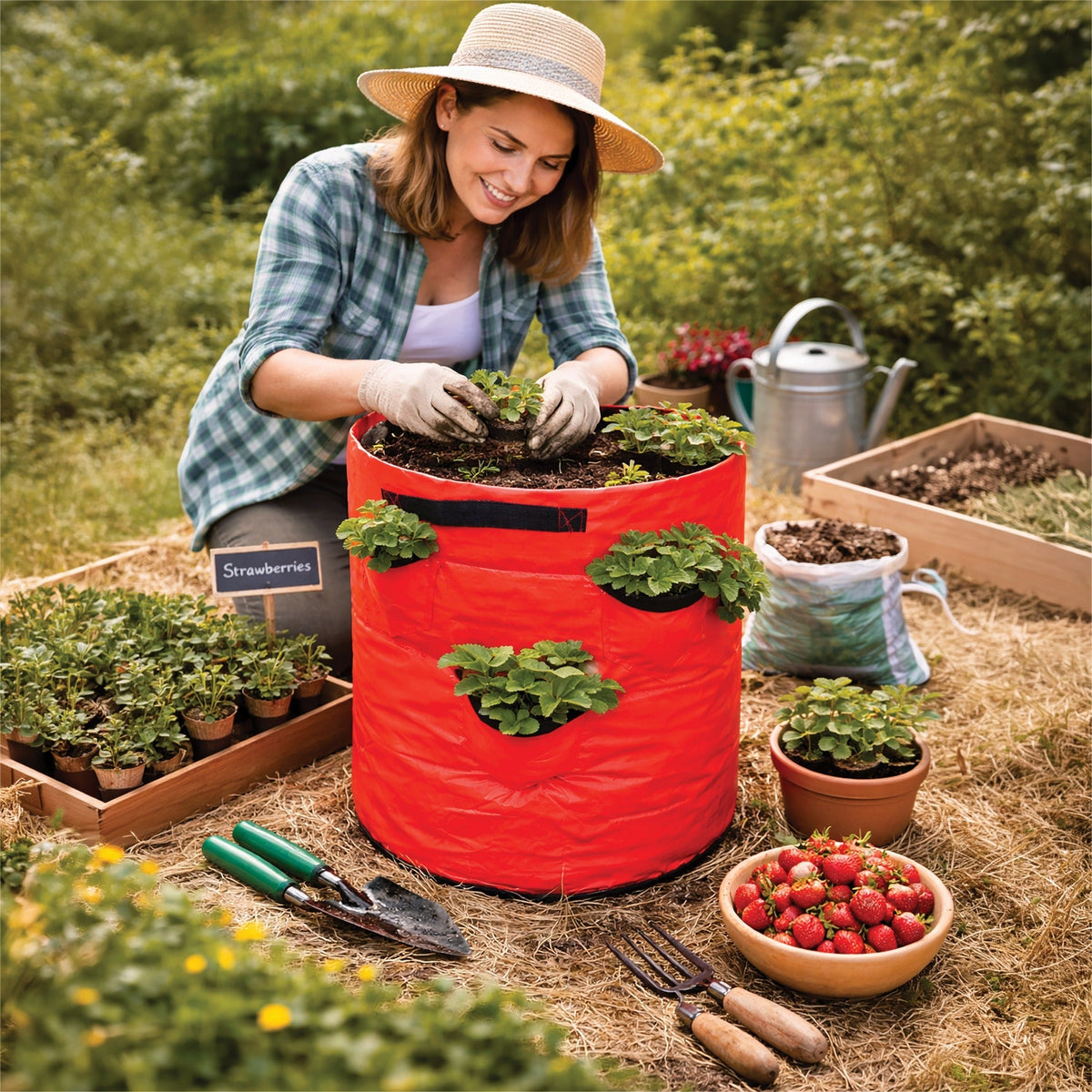 St Helens Home and Garden Strawberry Grow Bag 43L_Grow Bags