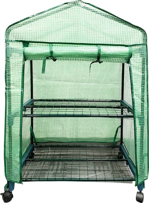 St Helens Home and Garden Mini Greenhouse with Shelves and PVC Cover_Grow Bags