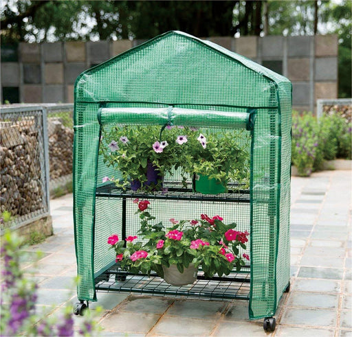 St Helens Home and Garden Mini Greenhouse with Shelves and PVC Cover_Grow Bags