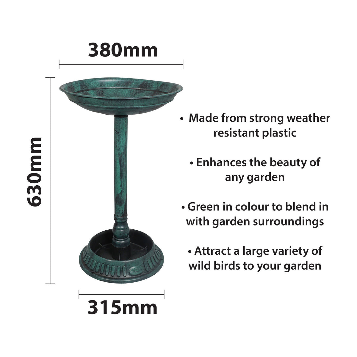 Green Ornamental Garden Bird Bath_Bird Baths
