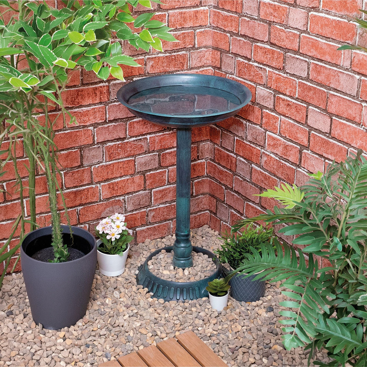 Green Ornamental Garden Bird Bath_Bird Baths