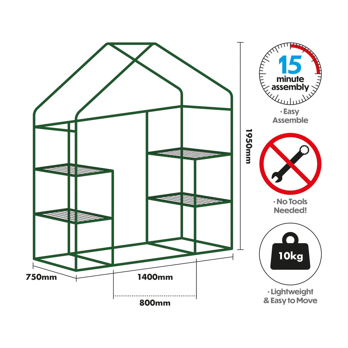St Helens Home and Garden Walk-In Greenhouse_Grow Bags