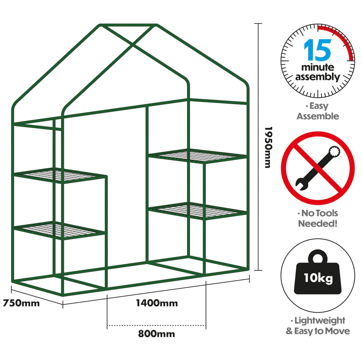St Helens Home and Garden Walk-In Greenhouse_Grow Bags