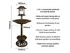 St Helens Home Garden Ornamental Free Standing, Weather Resistant, Pedestal style, Easy Assemble Bird Bath Feeder with Solar Powered Light_Bird Baths