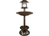 St Helens Home Garden Ornamental Free Standing, Weather Resistant, Pedestal style, Easy Assemble Bird Bath Feeder with Solar Powered Light_Bird Baths
