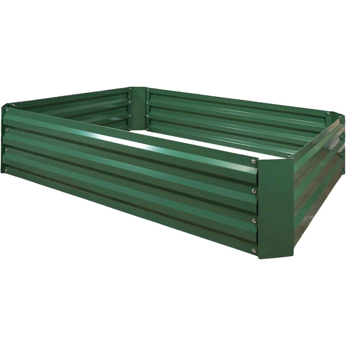 St Helens Home and Garden Metal Raised Garden Bed, Rectangle Green_Planters