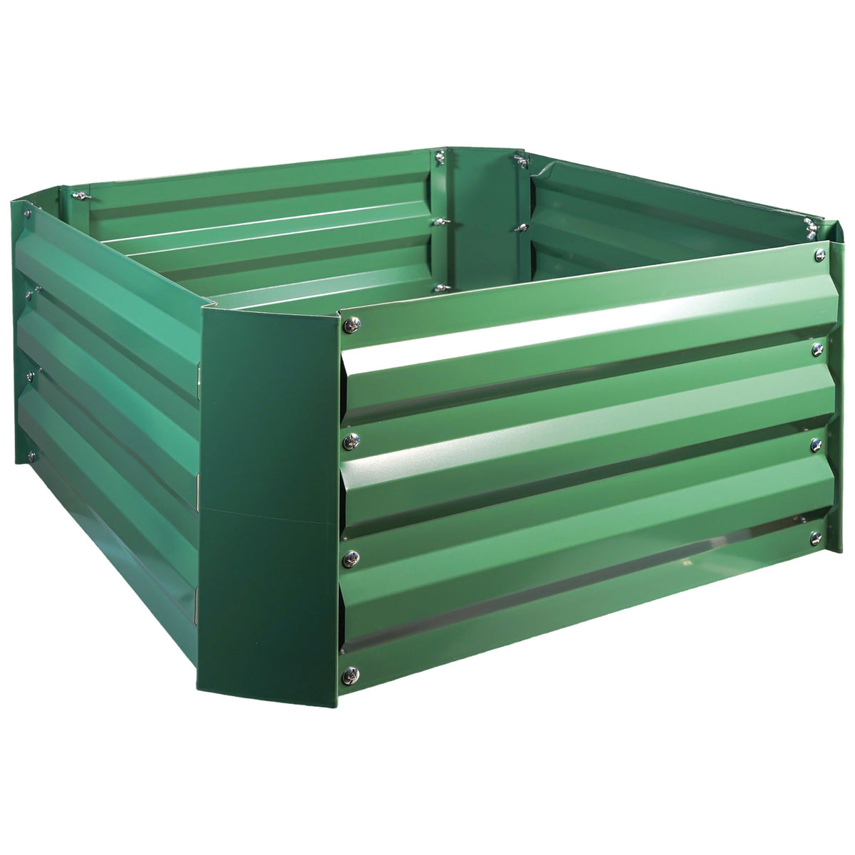 St Helens Home and Garden Metal Raised Garden Bed, Square Green_Planters