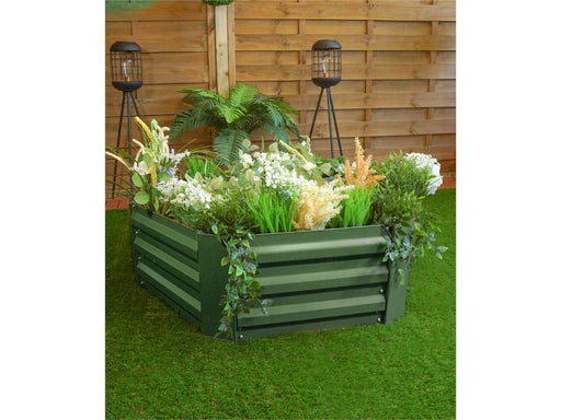 St Helens Home and Garden Metal Raised Garden Bed, Hexagon Green_Planters