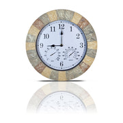 Sandstone Effect Outdoor Wall Clock with Thermometer & Hygrometer_Clocks