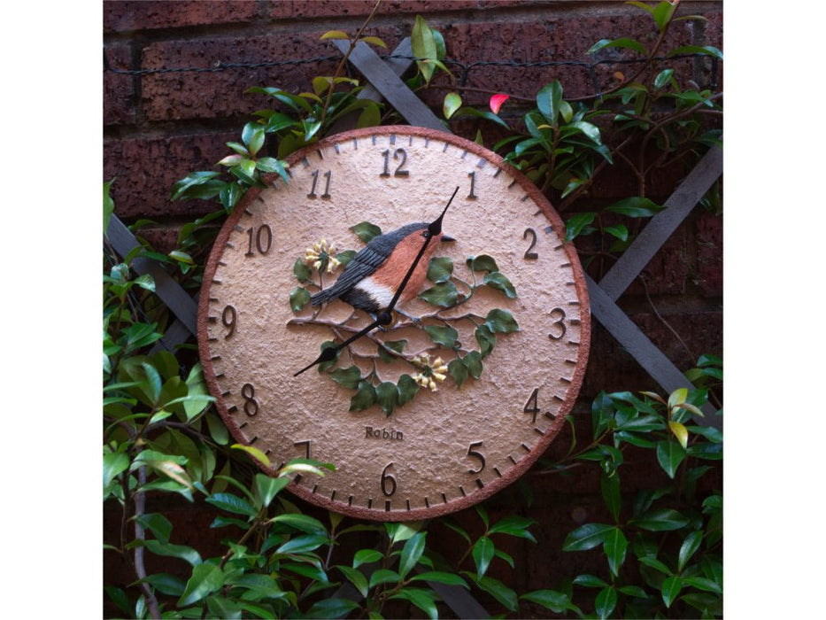 Robin Design 12" Outdoor/Indoor Wall Clock_Clocks