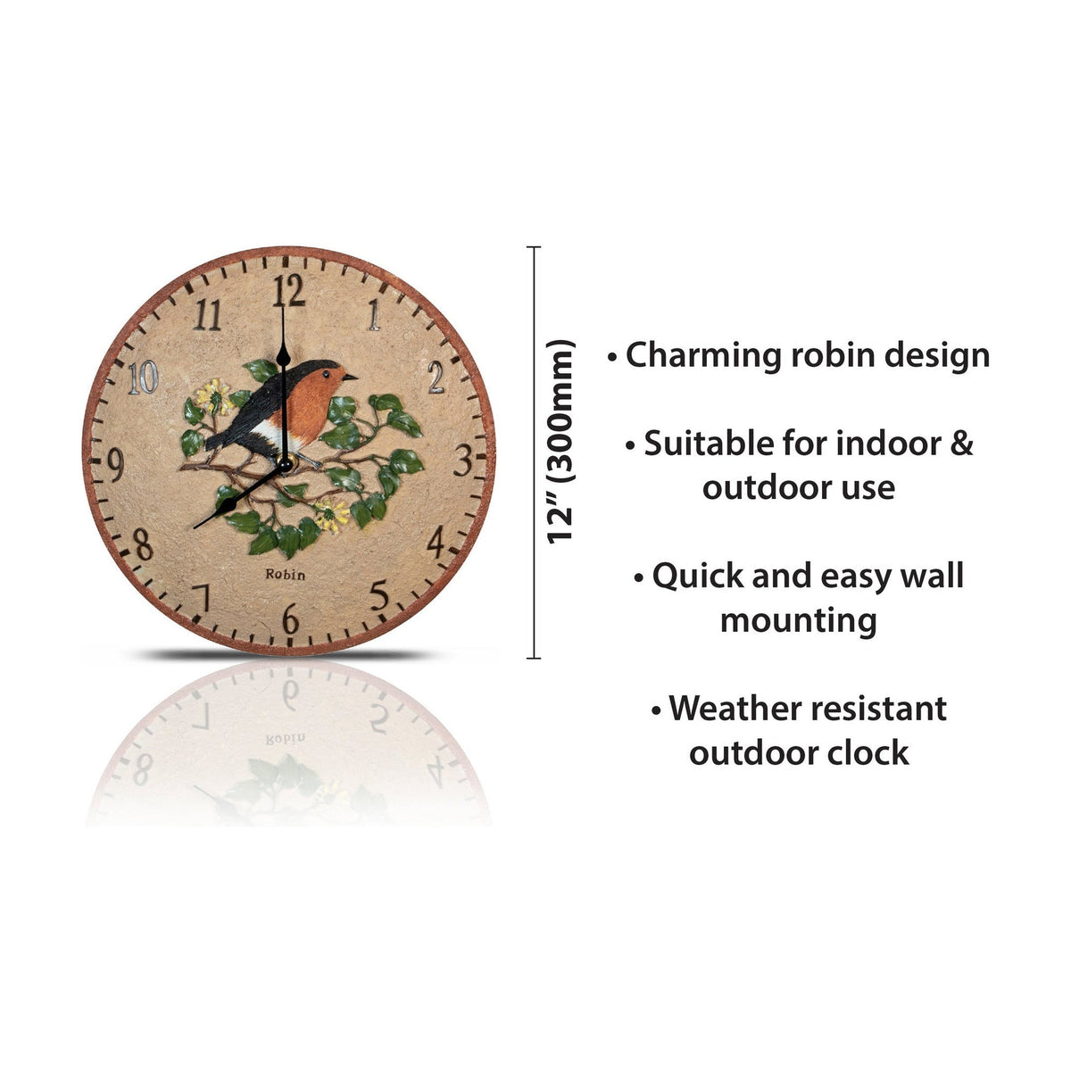Robin Outdoor Wall Clock - Indoor & Garden_Clocks