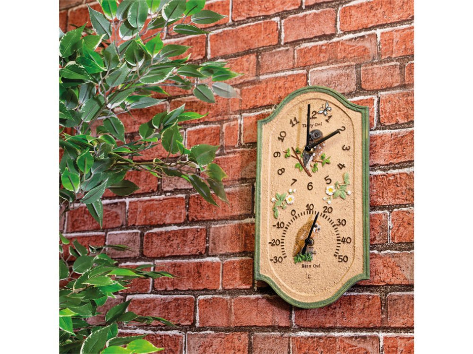 Owl Design Indoor /Outdoor Clock and Thermometer_Clocks
